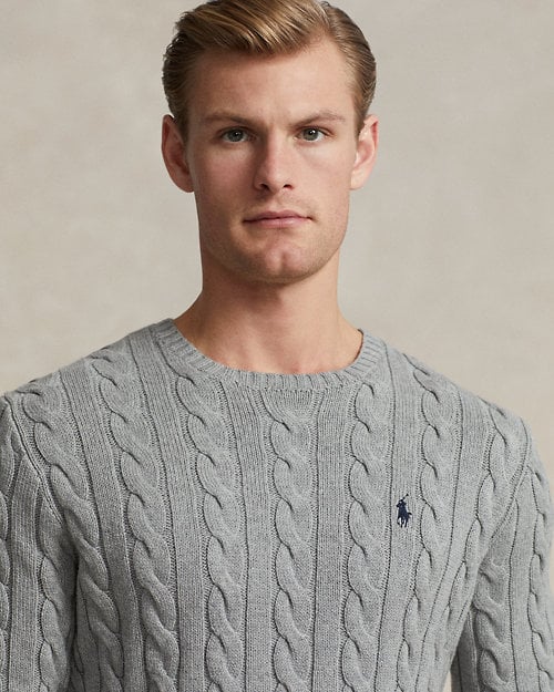 Ralph Lauren | Gray cable-knit cotton sweater