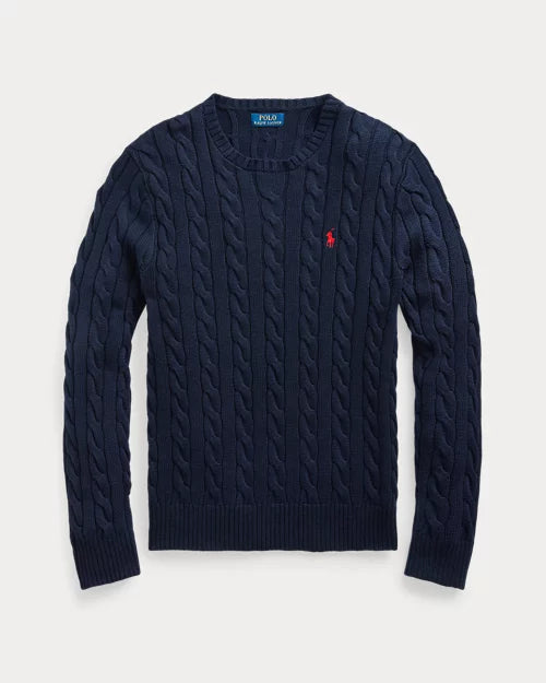 Ralph Lauren | Navy Blue Cable Knit Cotton Sweater