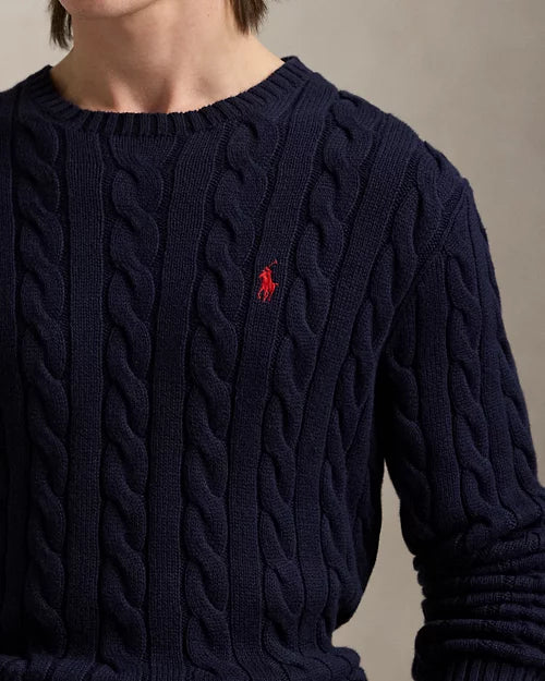 Ralph Lauren | Navy Blue Cable Knit Cotton Sweater