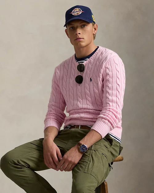 Ralph Lauren | Pink cable-knit cotton sweater