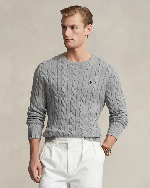 Ralph Lauren | Gray cable-knit cotton sweater
